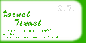 kornel timmel business card